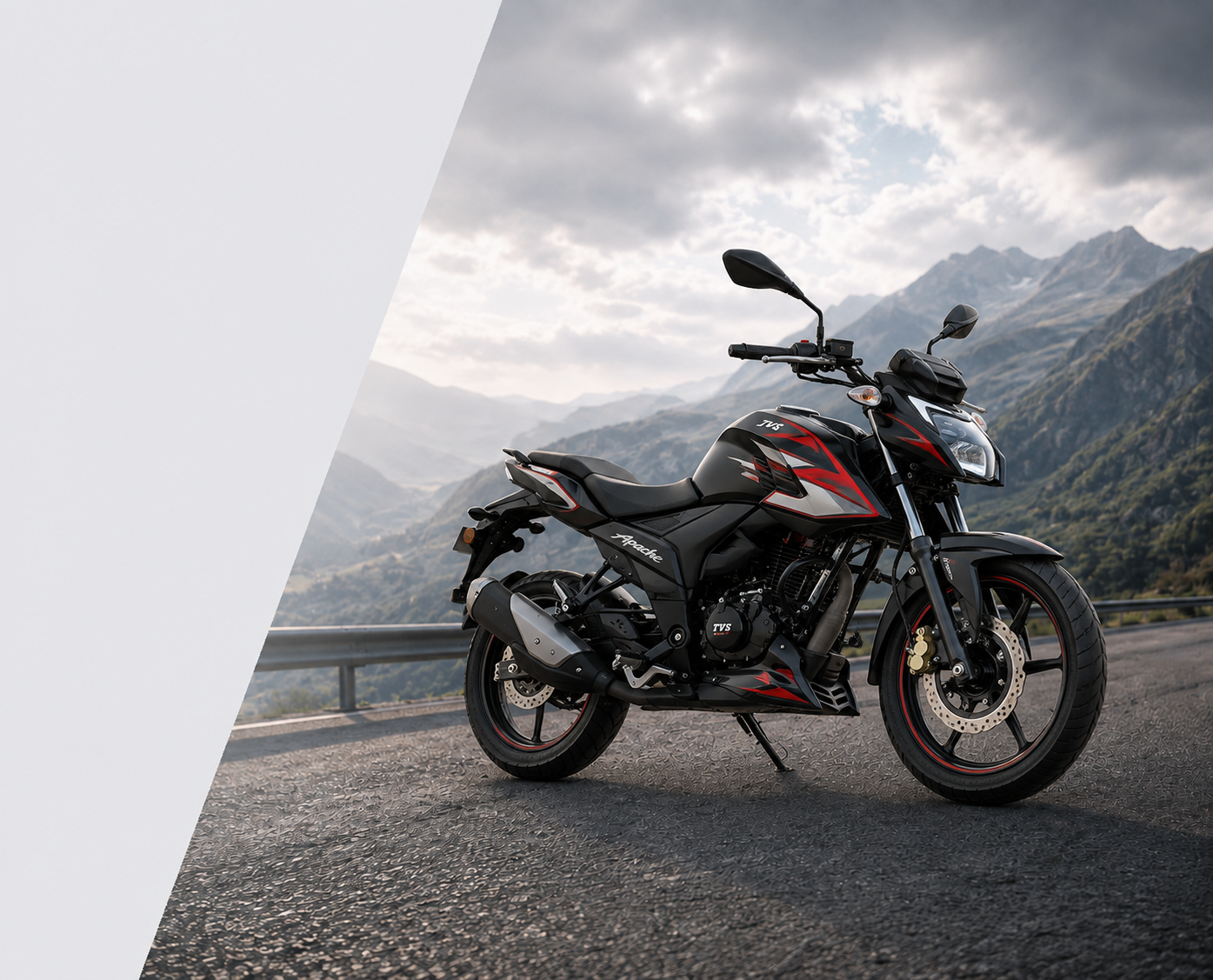 TVS adventure bike on a mountain road